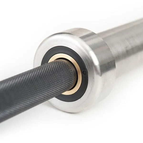 End of Line Clearance | ELITE Powerlifting 20kg Barbell - Australian Made (Bronze Bushing - Deep Fine Knurl - Black Silver)