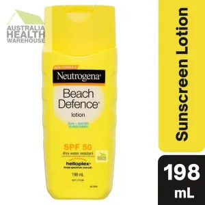 [Expiry: 10/2025] Neutrogena Beach Defence Sunscreen Water   Sun Barrier Lotion SPF 50 198mL