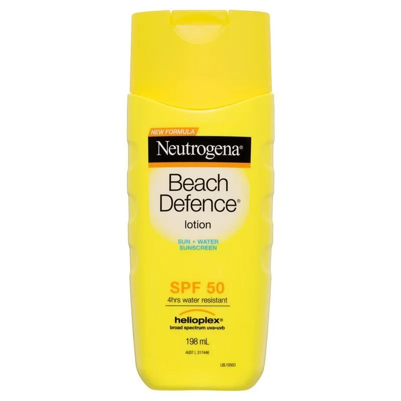 [Expiry: 10/2025] Neutrogena Beach Defence Sunscreen Water   Sun Barrier Lotion SPF 50 198mL