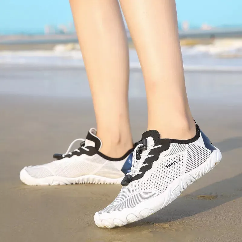 Five-Finger Mesh Lace-Up Water Shoes