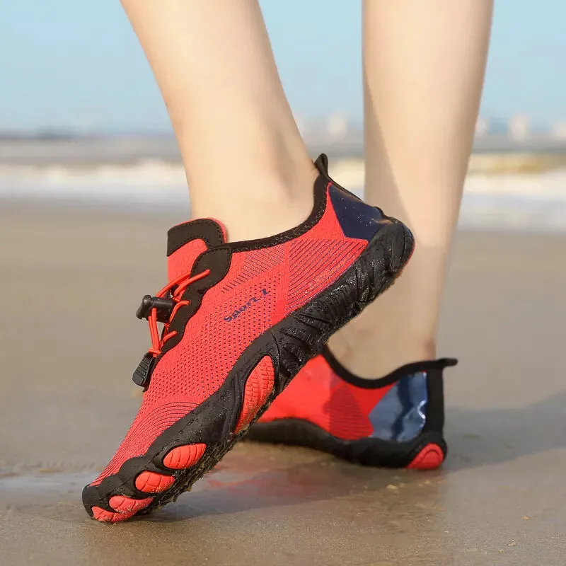 Five-Finger Mesh Lace-Up Water Shoes