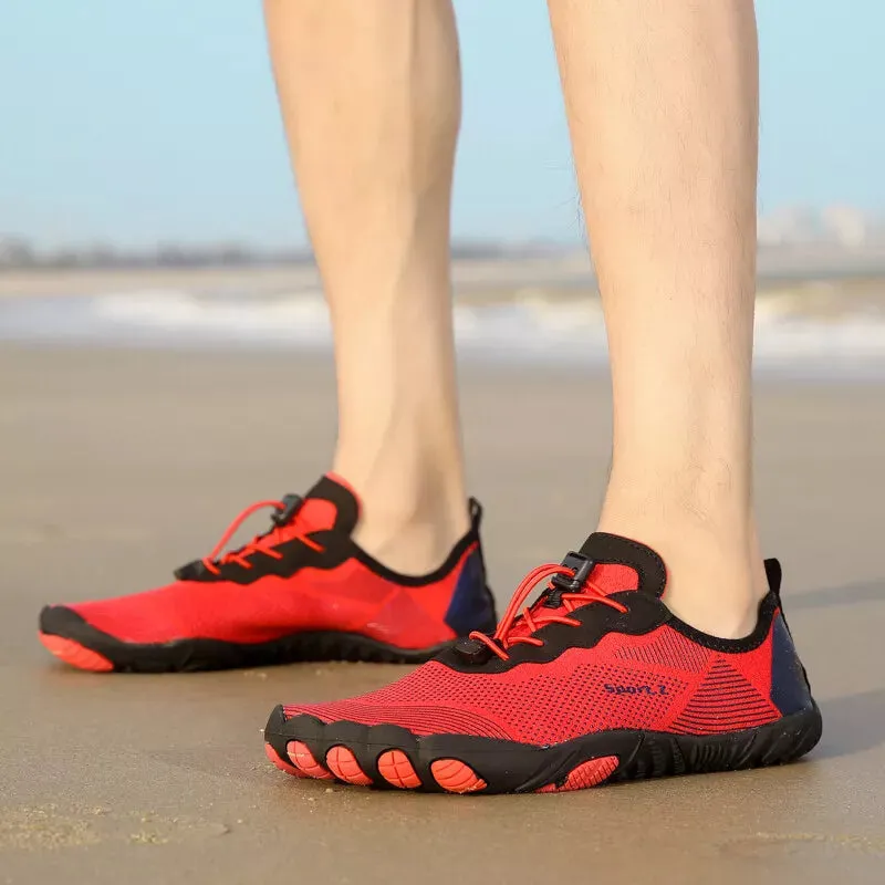 Five-Finger Mesh Lace-Up Water Shoes