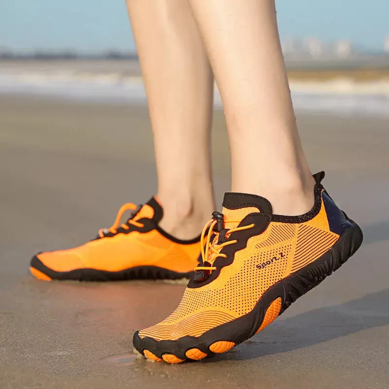 Five-Finger Mesh Lace-Up Water Shoes
