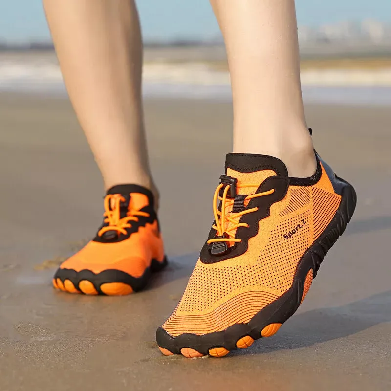 Five-Finger Mesh Lace-Up Water Shoes