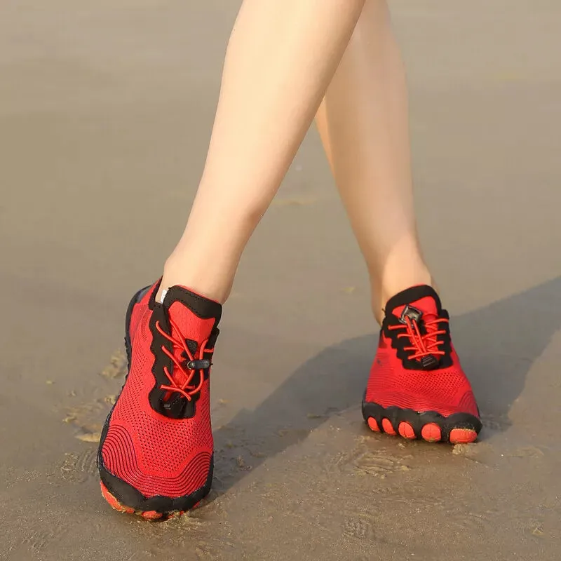Five-Finger Mesh Lace-Up Water Shoes