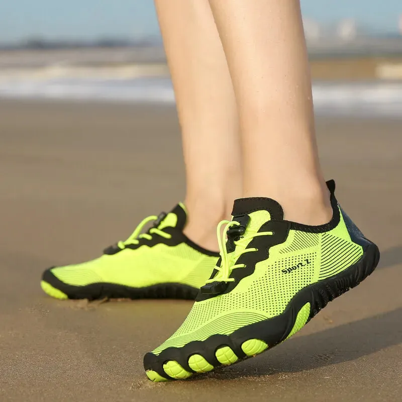 Five-Finger Mesh Lace-Up Water Shoes