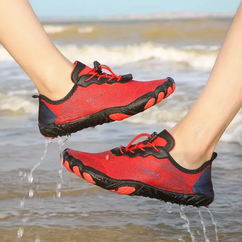 Five-Finger Mesh Lace-Up Water Shoes