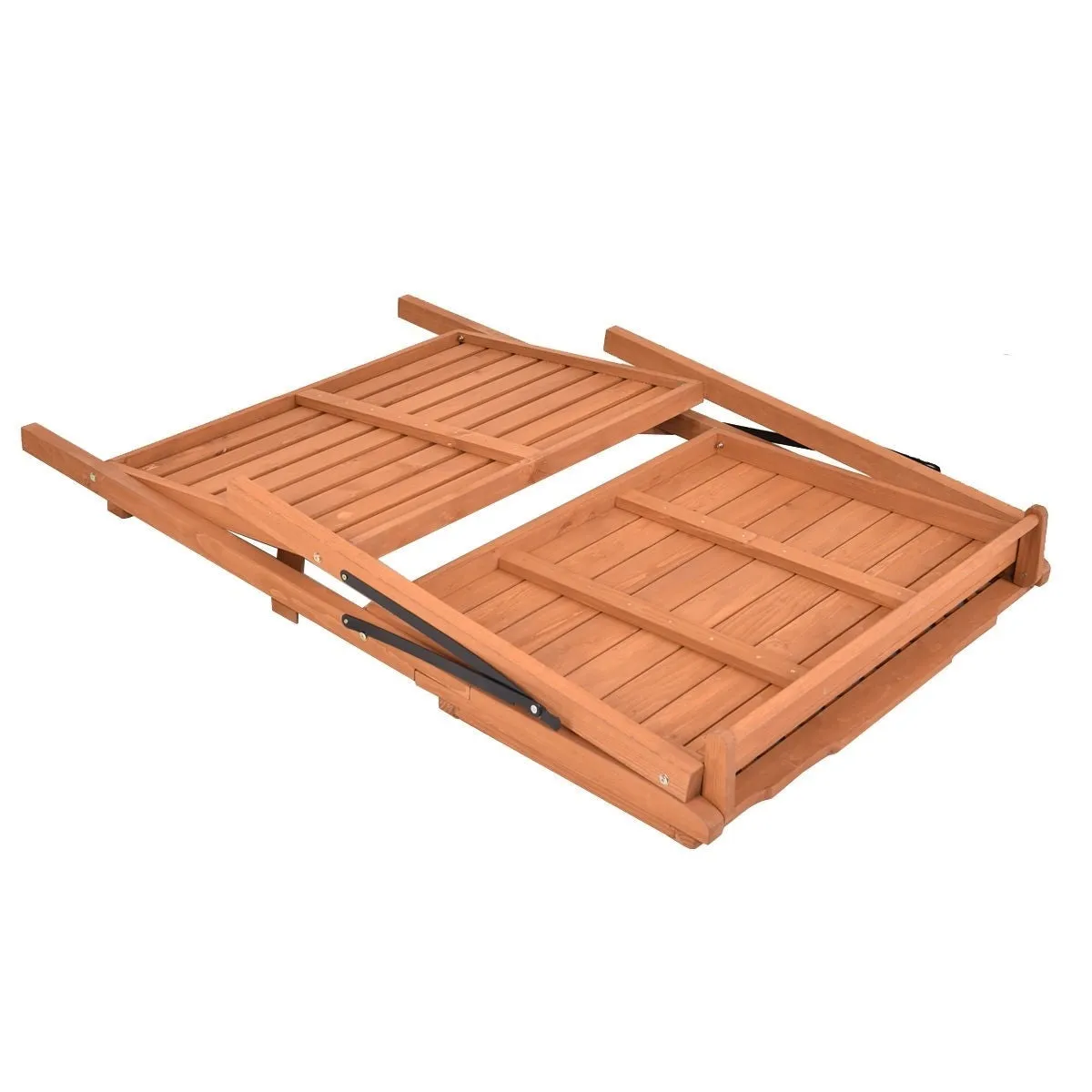 Folding Wooden Garden Workstation Potting Bench with Shelf