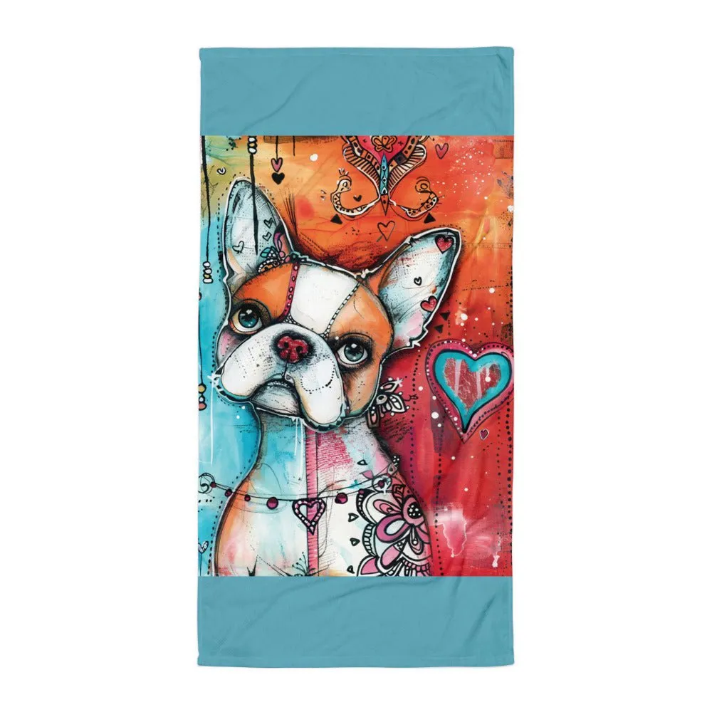 French Bulldog Beach Towel
