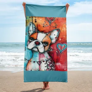 French Bulldog Beach Towel