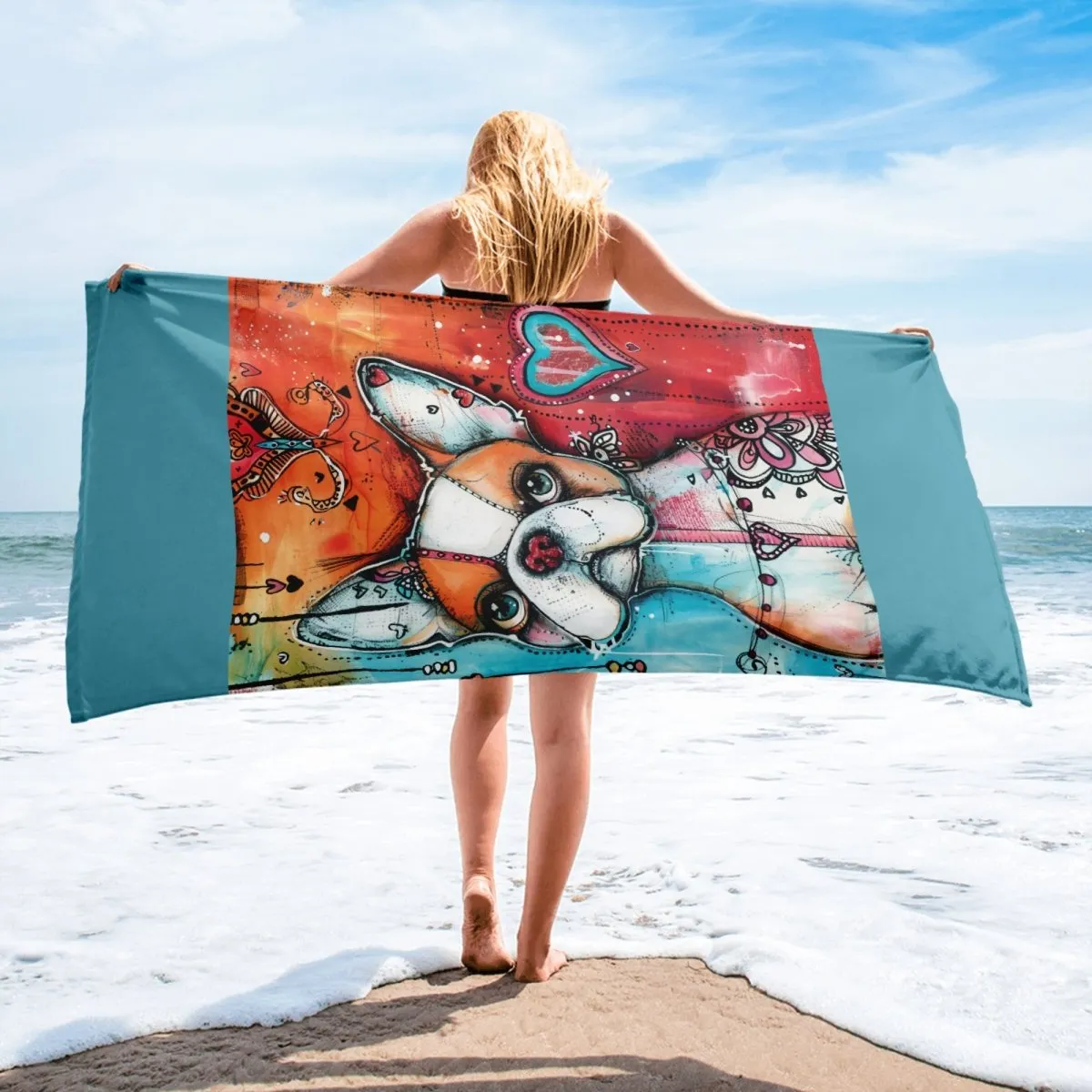 French Bulldog Beach Towel