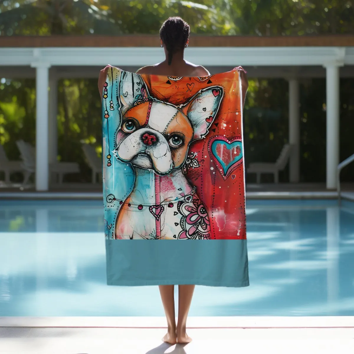 French Bulldog Beach Towel