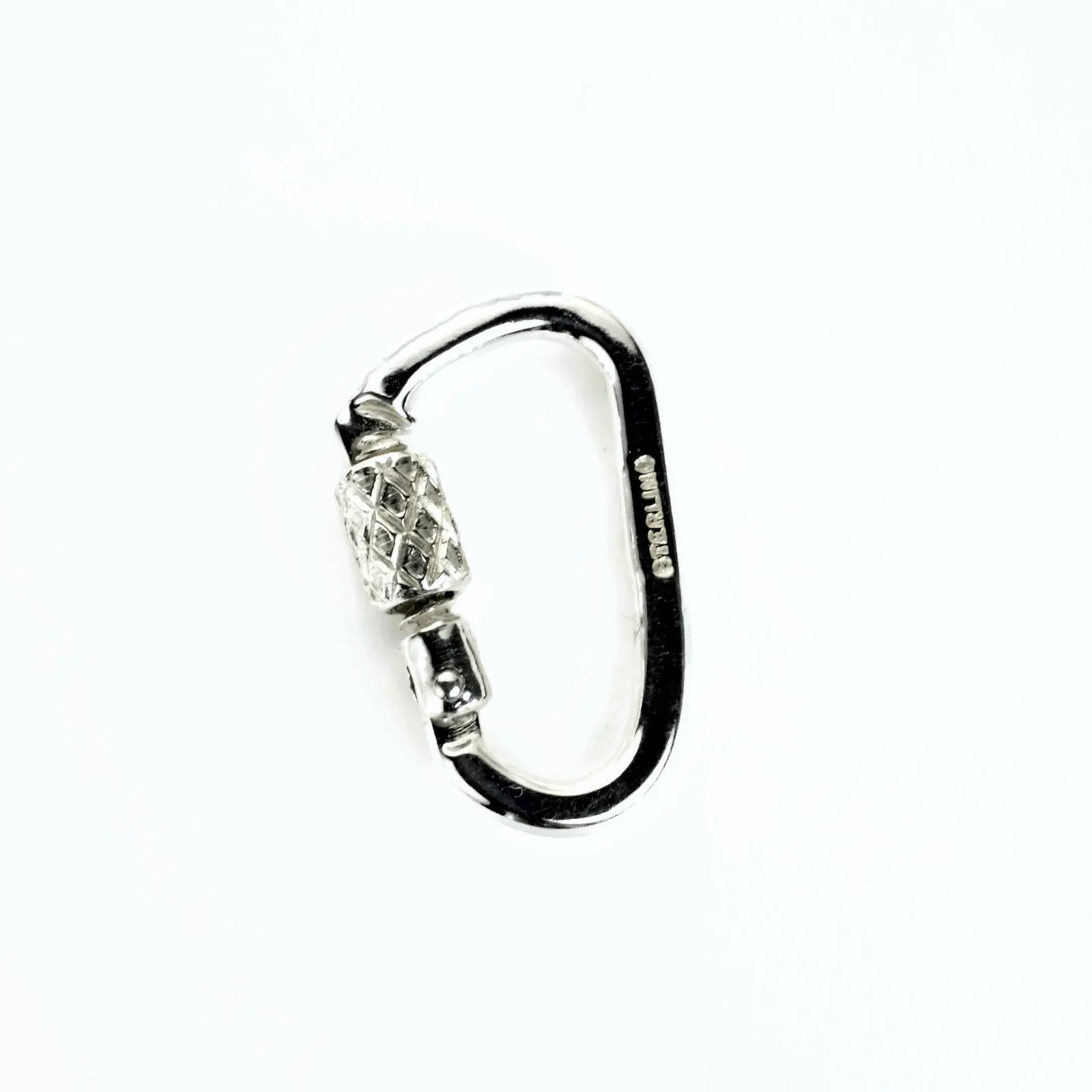 Functional Carabiner  Lock - Solid Sterling Silver