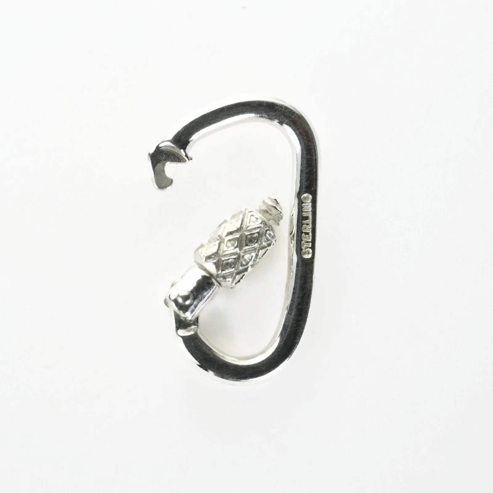 Functional Carabiner  Lock - Solid Sterling Silver