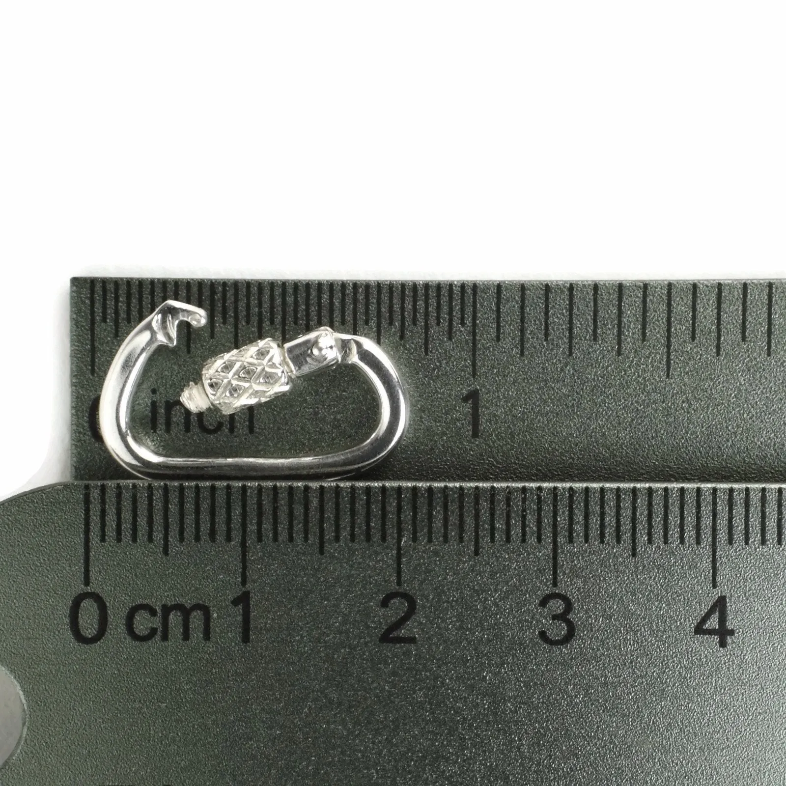 Functional Carabiner  Lock - Solid Sterling Silver