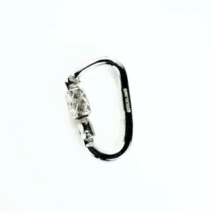 Functional Carabiner  Lock - Solid Sterling Silver