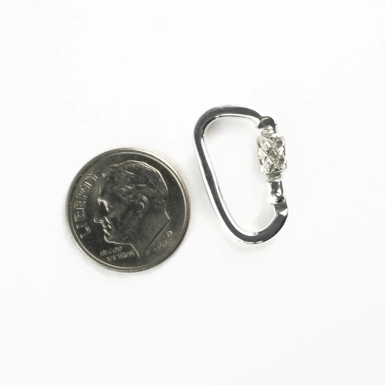Functional Carabiner  Lock - Solid Sterling Silver