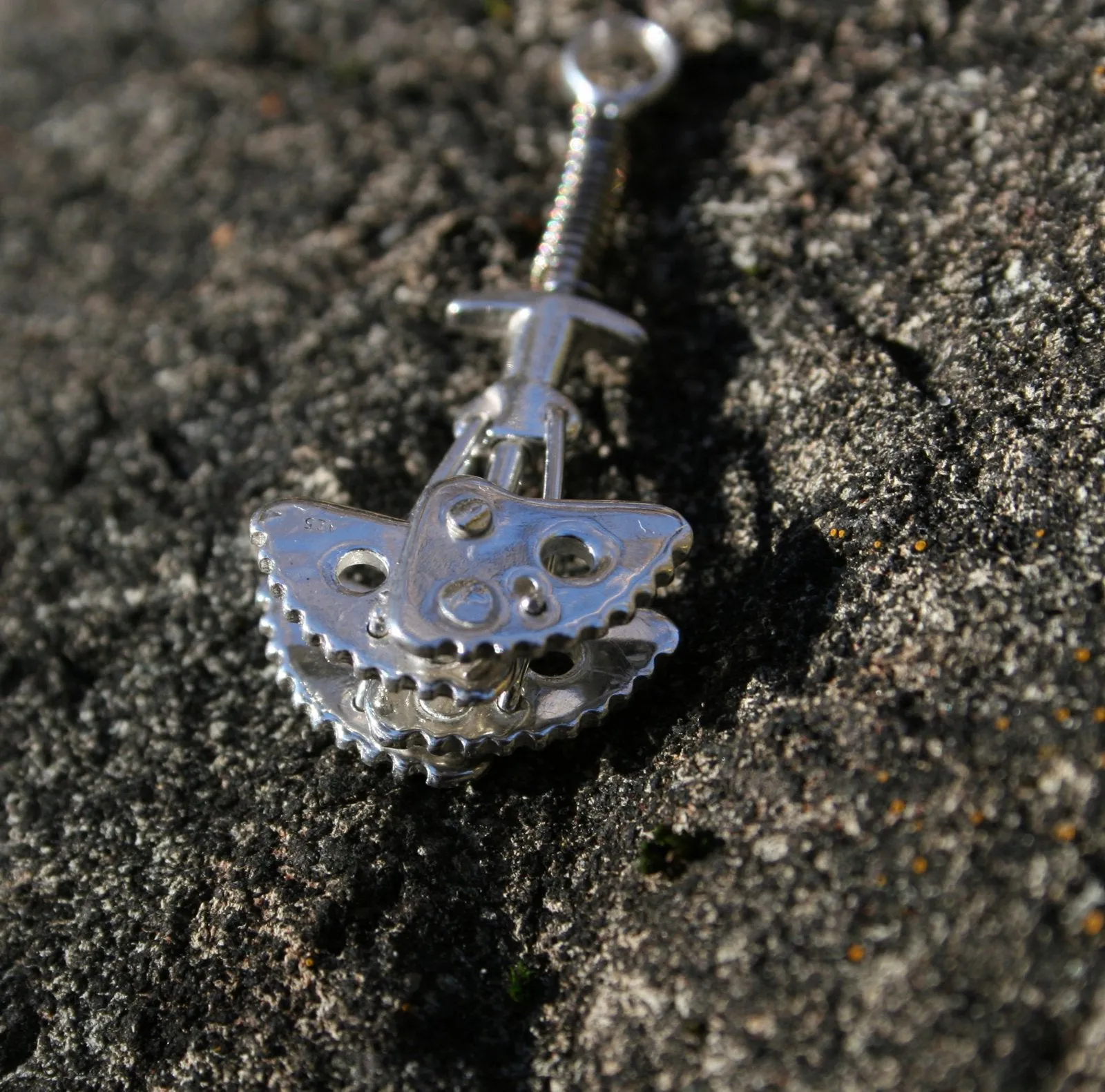 Functional Rock Cam Anchor Pendant - Sterling - Rock Climbing Jewelry