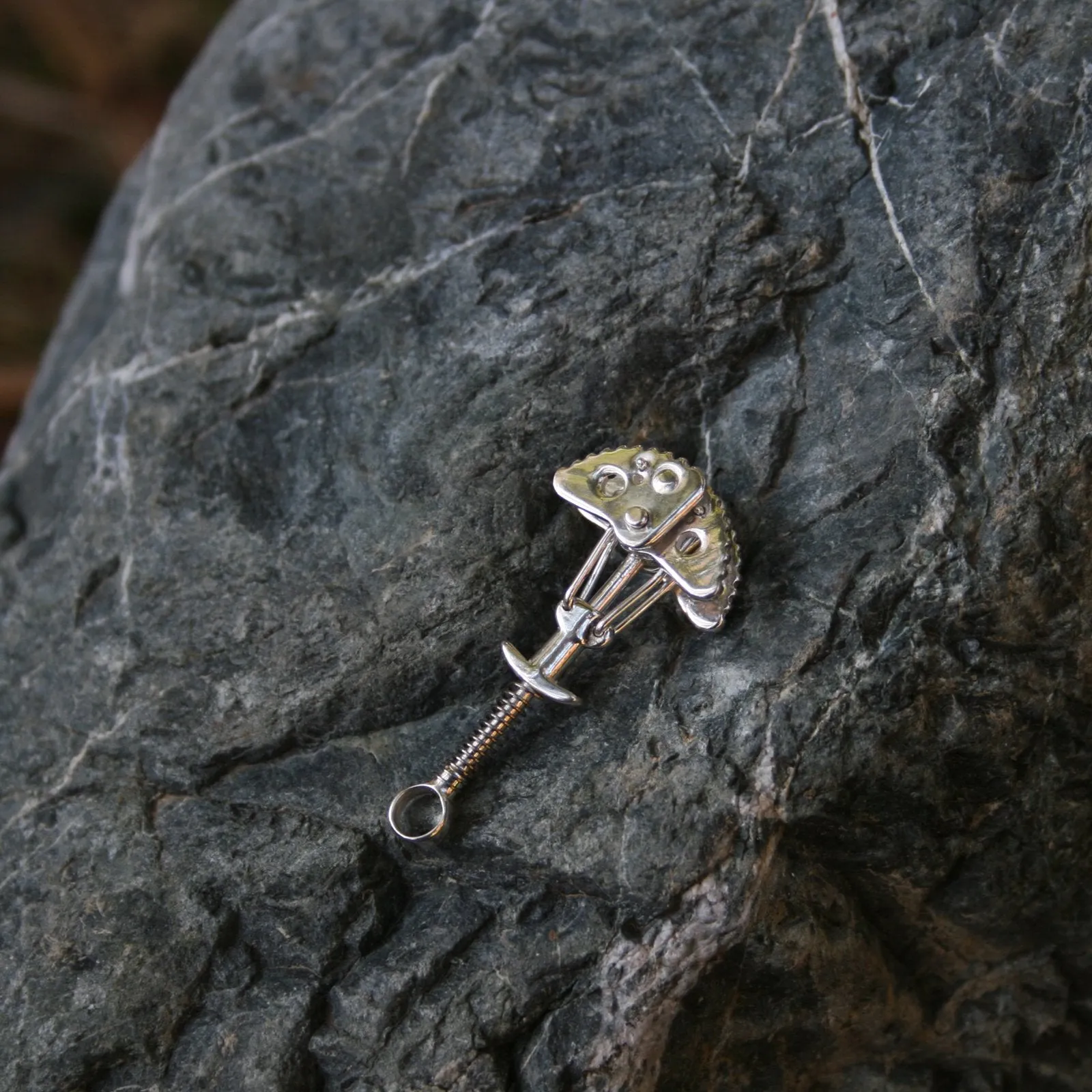 Functional Rock Cam Anchor Pendant - Sterling - Rock Climbing Jewelry