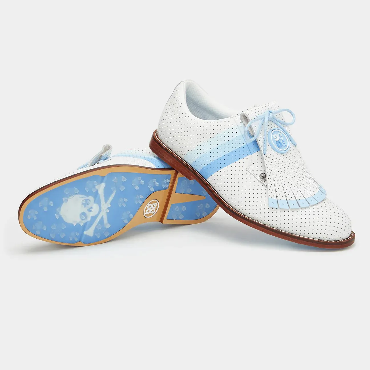 G/FORE WOMENS GALLIVANTER PERFORATED LEATHER KILTIE GOLF SHOE - SNOW
