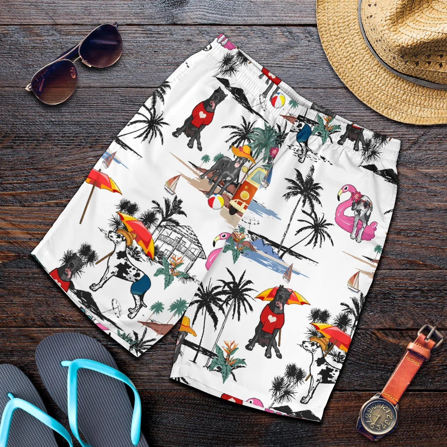 Great Dane-Summer Beach Mens Shorts