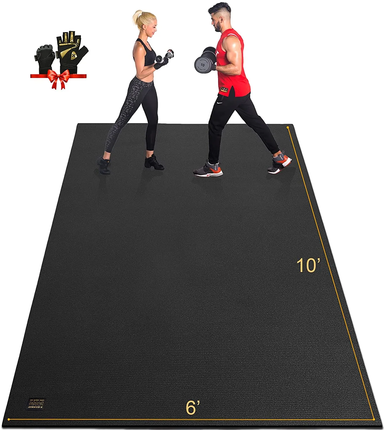 GXMMAT Extra Large Exercise Mat 10'x6'x7mm, Ultra Durable Workout Mats for Home Gym Flooring, Shoe-Friendly Non-Slip Cardio Mat for MMA, Plyo, Jump, All-Purpose Fitness