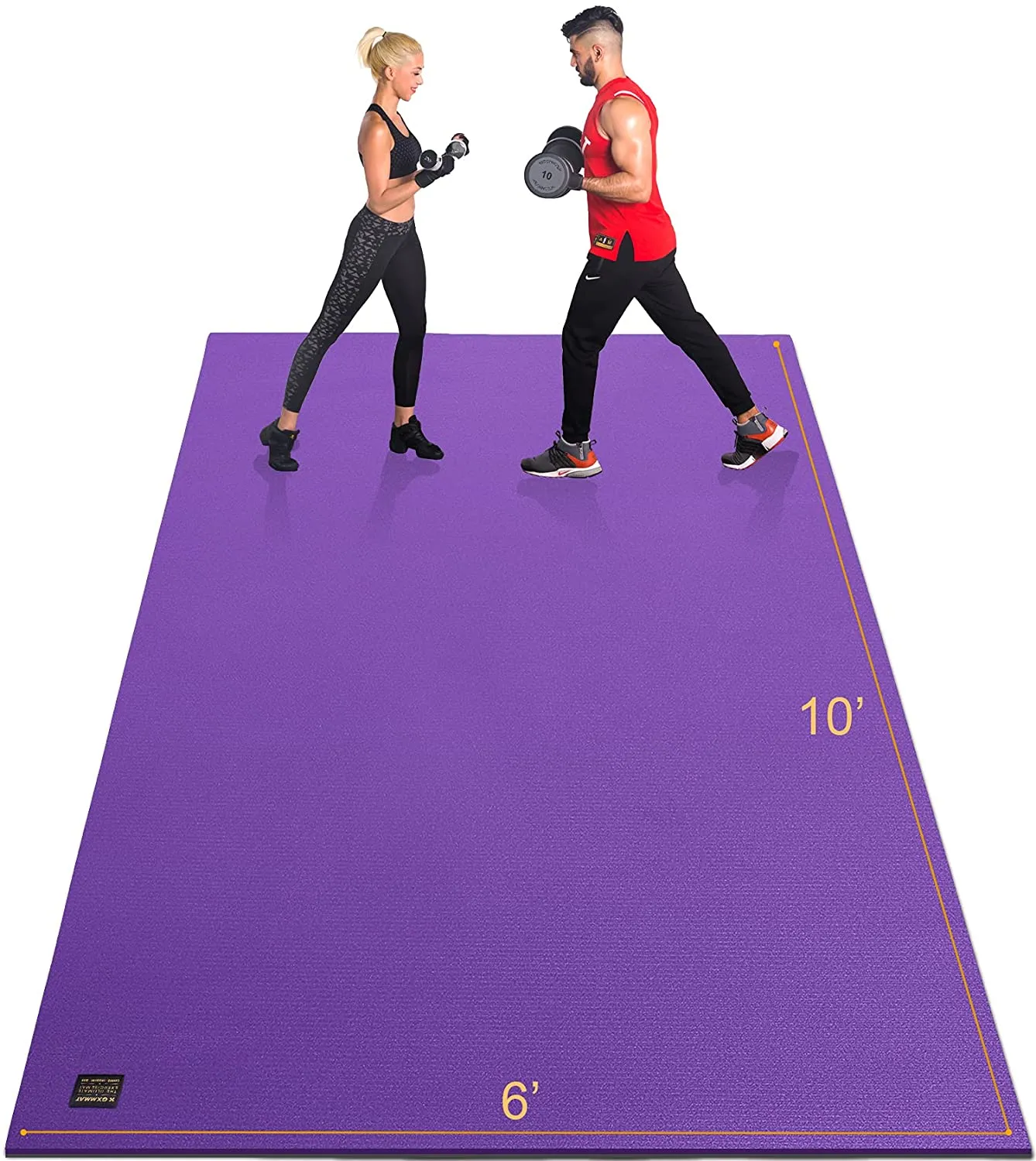 GXMMAT Extra Large Exercise Mat 10'x6'x7mm, Ultra Durable Workout Mats for Home Gym Flooring, Shoe-Friendly Non-Slip Cardio Mat for MMA, Plyo, Jump, All-Purpose Fitness