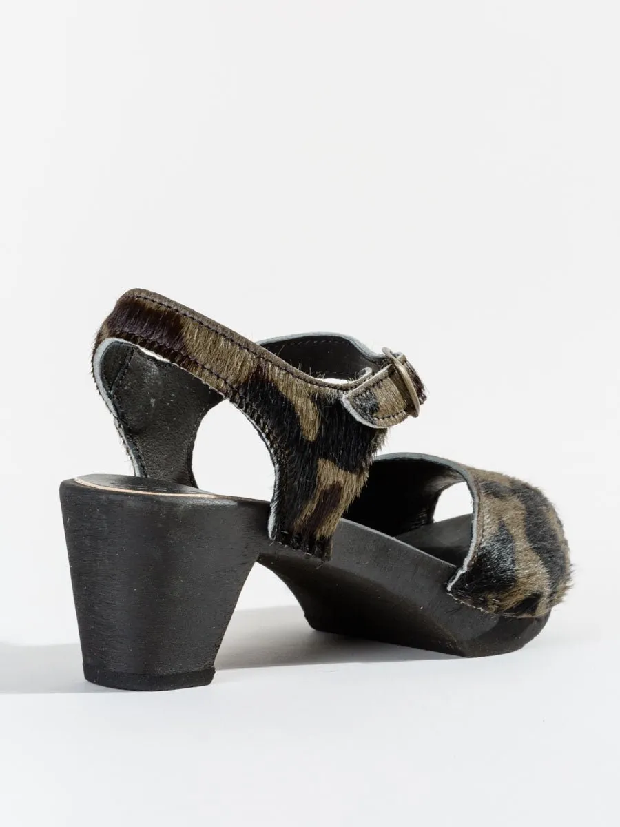 hair calf clog