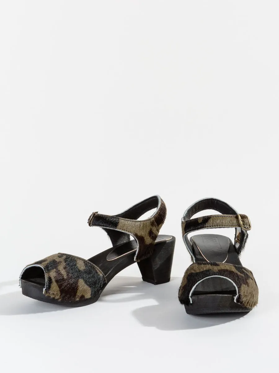 hair calf clog