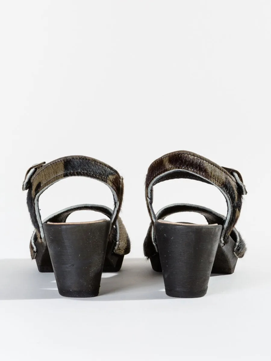 hair calf clog