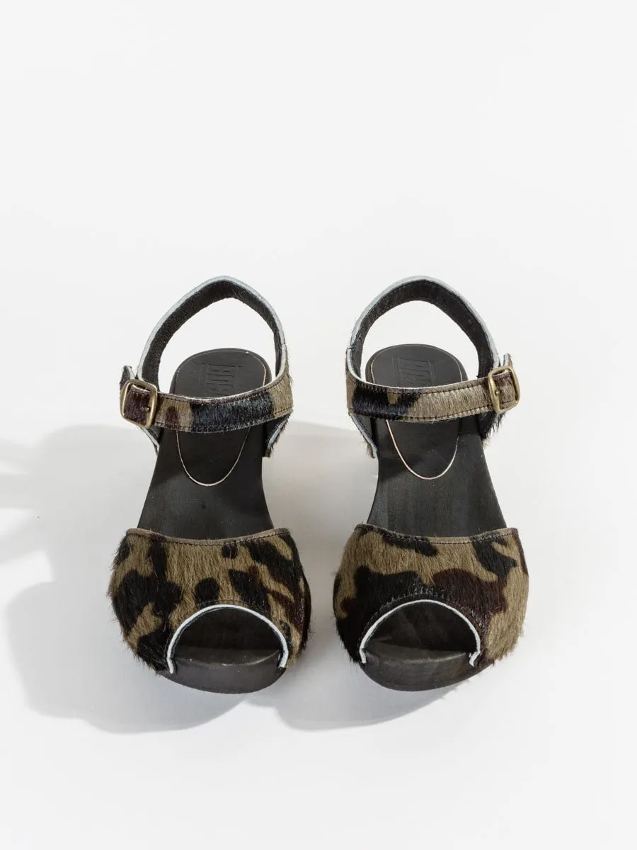 hair calf clog
