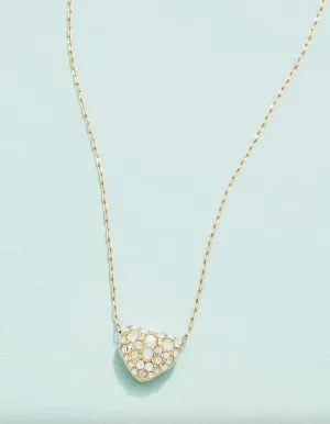 Heart Necklace 17" White Opal