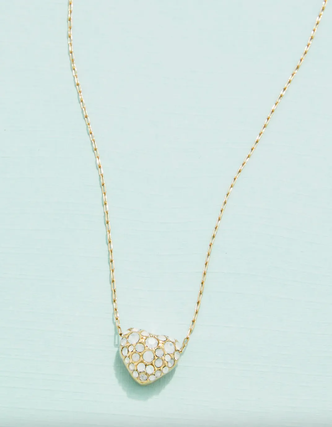 Heart Necklace 17" White Opal