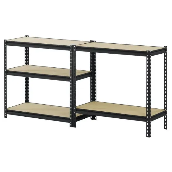 Heavy Duty 5-Shelf Riveted Steel Storage Rack Shelving Unit in Black