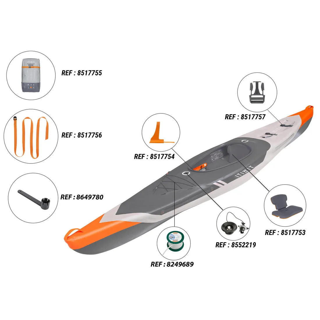 High-pressure touring inflatable kayak Strenfit dropstitch 1 place - X500