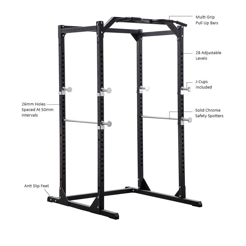 Hit Fitness F100 Pro Power Rack with Cable Pulley| 120kg Radials