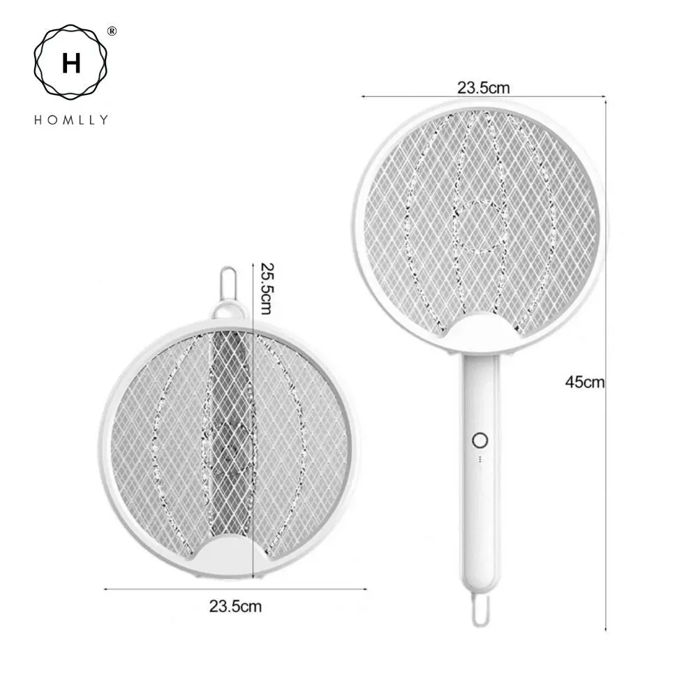 Homlly 2 in 1 Rechargeable Electric Fly Mosquito Foldable Swatter Lamp Zapper