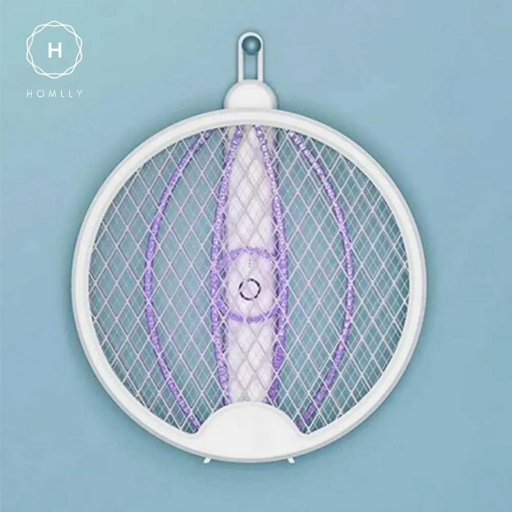 Homlly 2 in 1 Rechargeable Electric Fly Mosquito Foldable Swatter Lamp Zapper