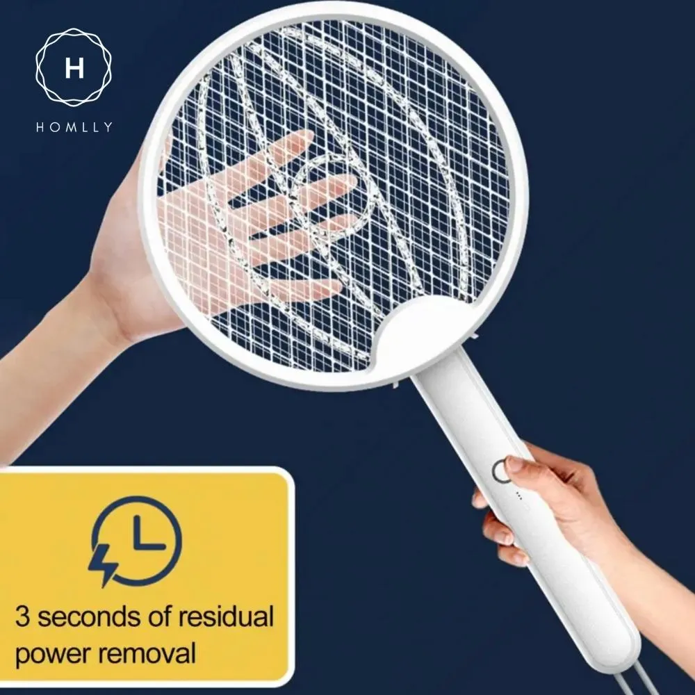 Homlly 2 in 1 Rechargeable Electric Fly Mosquito Foldable Swatter Lamp Zapper