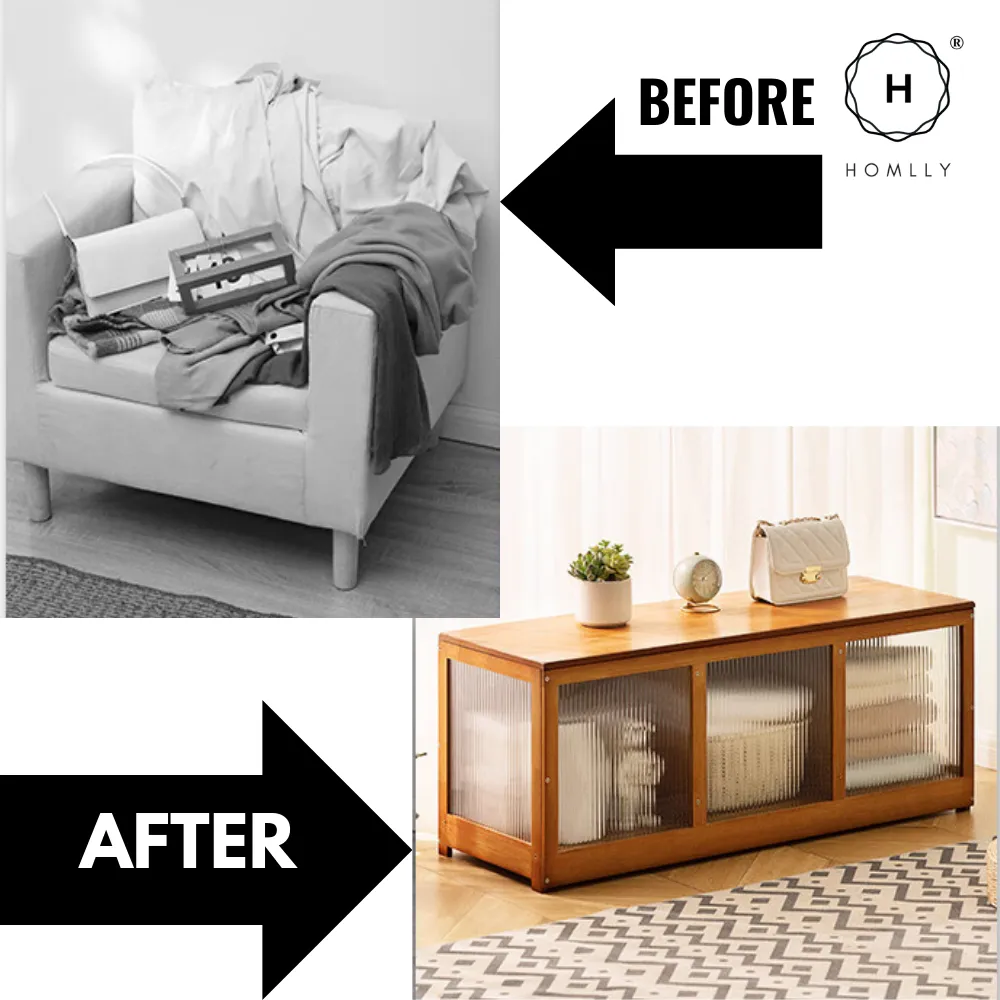 Homlly Storage Sitting Cabinet Bench