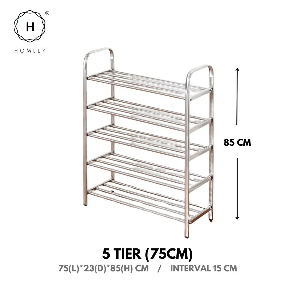 Homlly Tonii Stainless Steel  Shoe Rack (2/3/4/5/6 Tier)