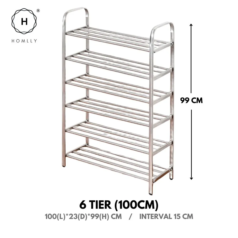 Homlly Tonii Stainless Steel  Shoe Rack (2/3/4/5/6 Tier)