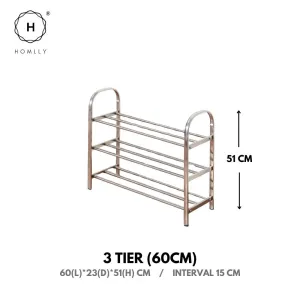 Homlly Tonii Stainless Steel  Shoe Rack (2/3/4/5/6 Tier)