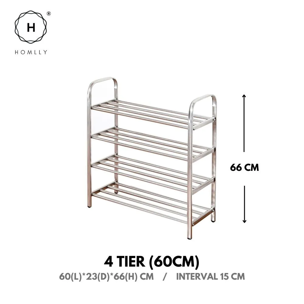 Homlly Tonii Stainless Steel  Shoe Rack (2/3/4/5/6 Tier)