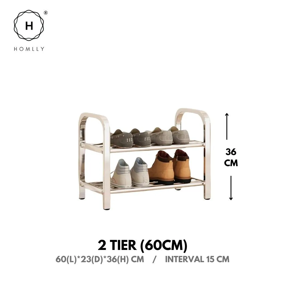Homlly Tonii Stainless Steel  Shoe Rack (2/3/4/5/6 Tier)