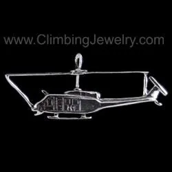 Huey Helicopter Pendant - Sterling Silver - Rock Climbing Jewelry