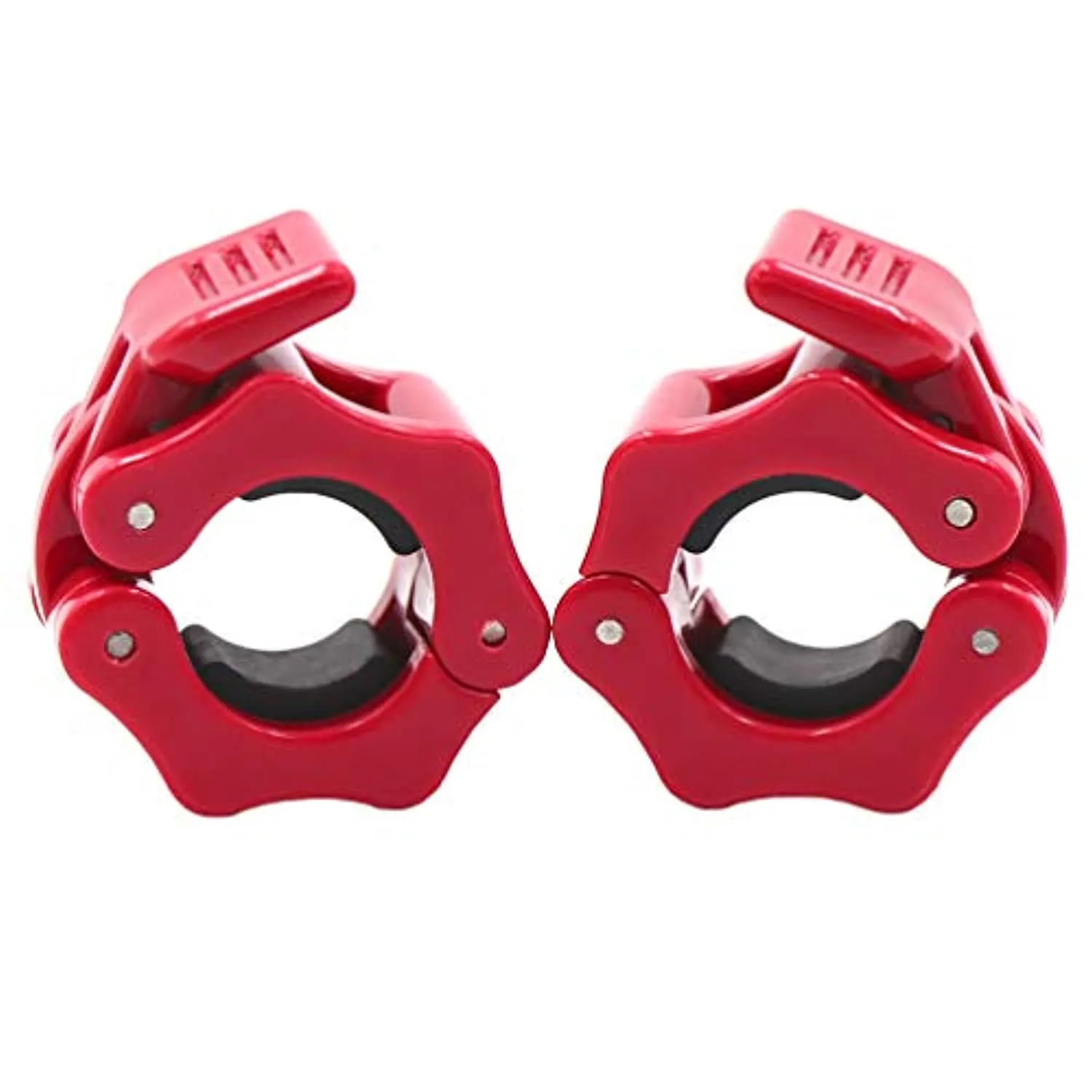 IADUMO 1 Inch Safety Barbell Clamps, Standard Bar Collars Quick Release Pair of Locking Weight Plates Clips for Weightlifting Workout Fitness