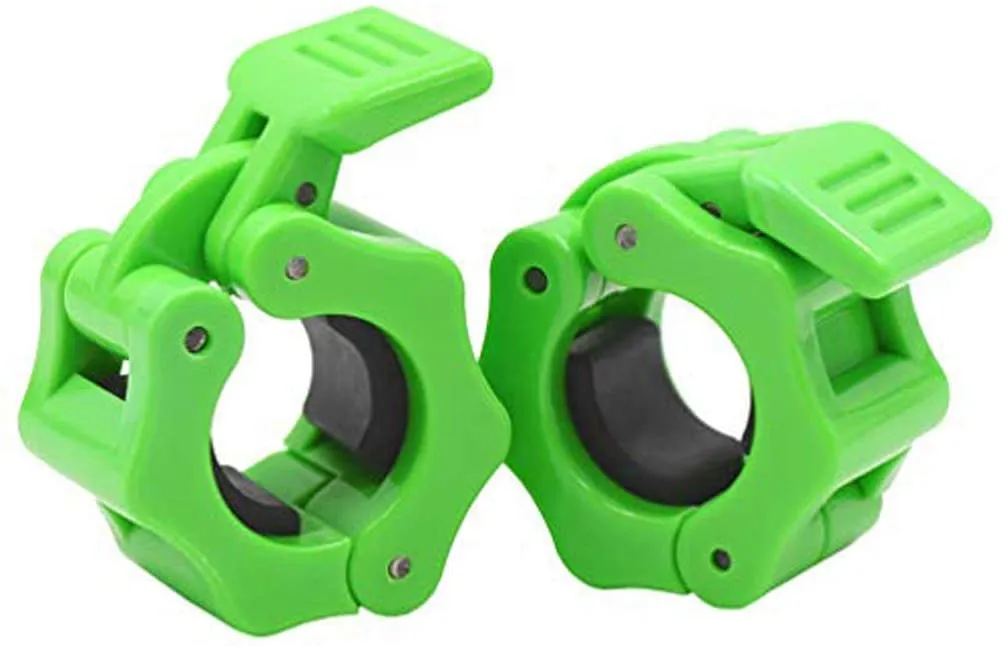 IADUMO 1 Inch Safety Barbell Clamps, Standard Bar Collars Quick Release Pair of Locking Weight Plates Clips for Weightlifting Workout Fitness