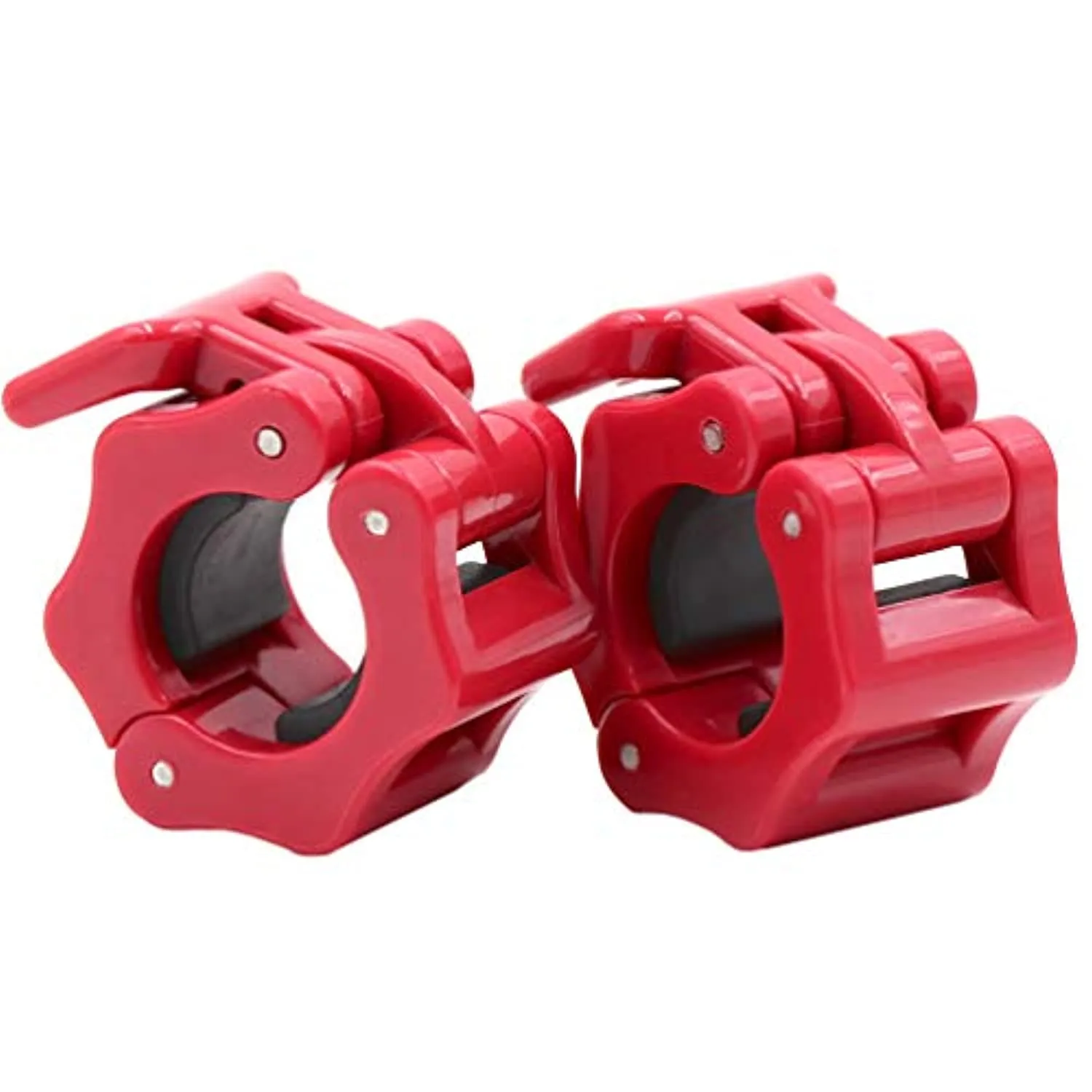 IADUMO 1 Inch Safety Barbell Clamps, Standard Bar Collars Quick Release Pair of Locking Weight Plates Clips for Weightlifting Workout Fitness