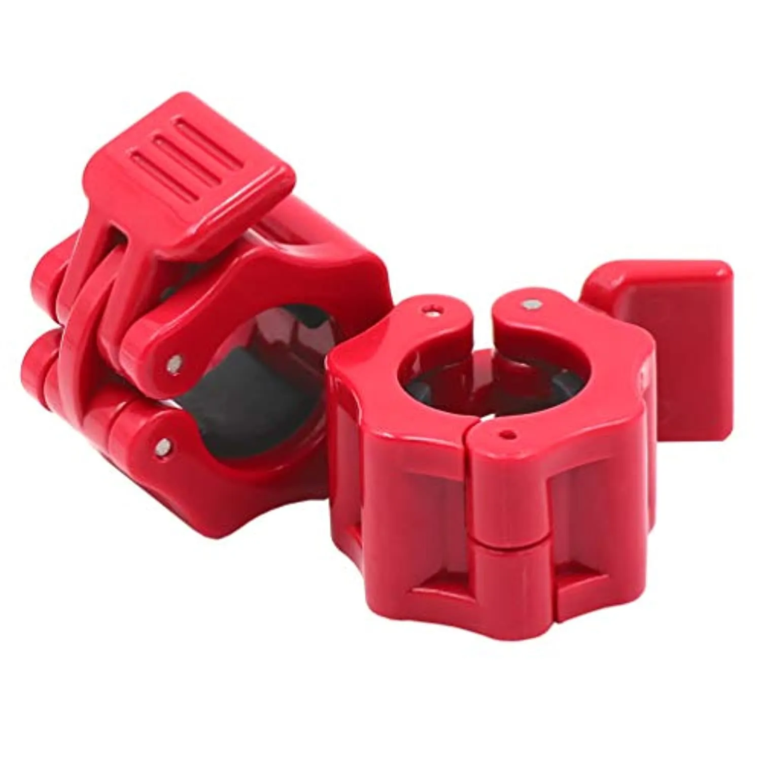 IADUMO 1 Inch Safety Barbell Clamps, Standard Bar Collars Quick Release Pair of Locking Weight Plates Clips for Weightlifting Workout Fitness